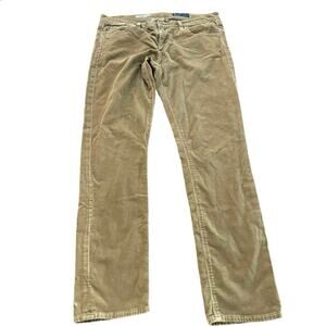 Adriano Goldschmied Beige The Stevie Slim Straight Corduroy Pants Size 31R